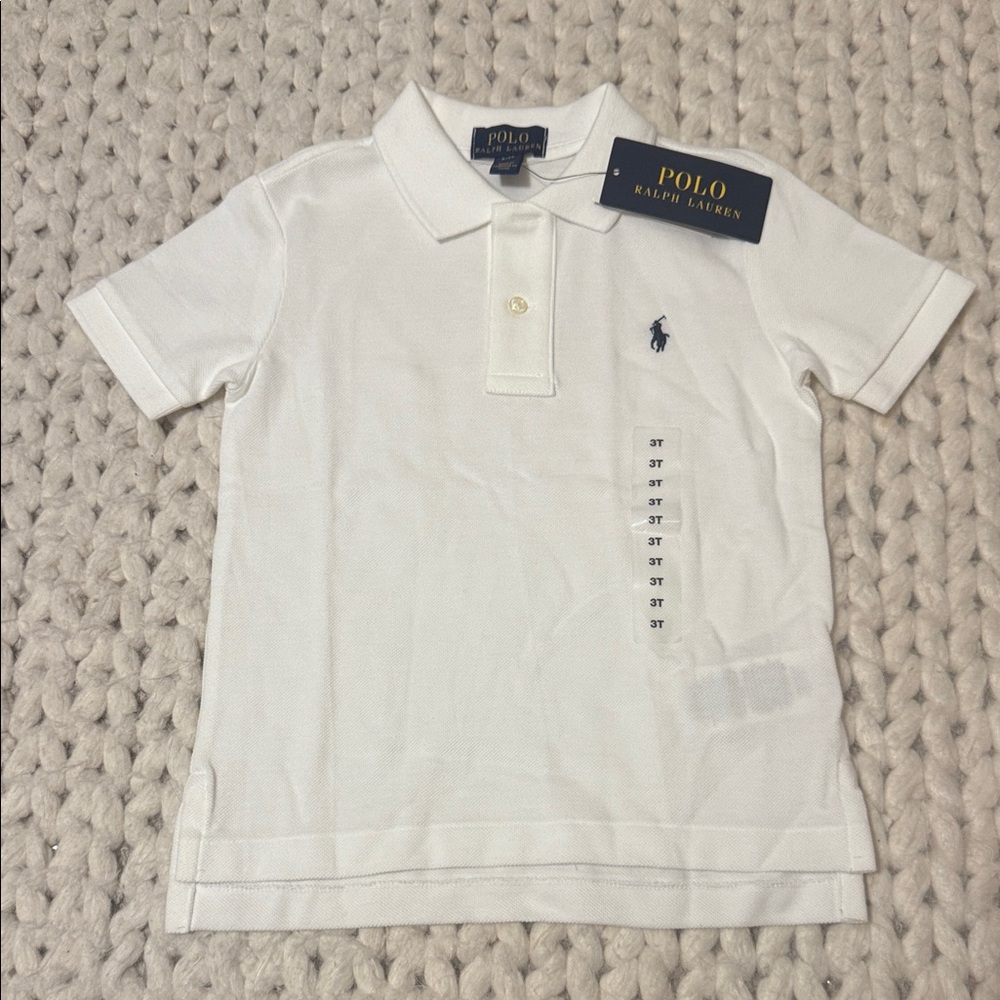 Boys Polo by Ralph Lauren White Polo with Navy Label